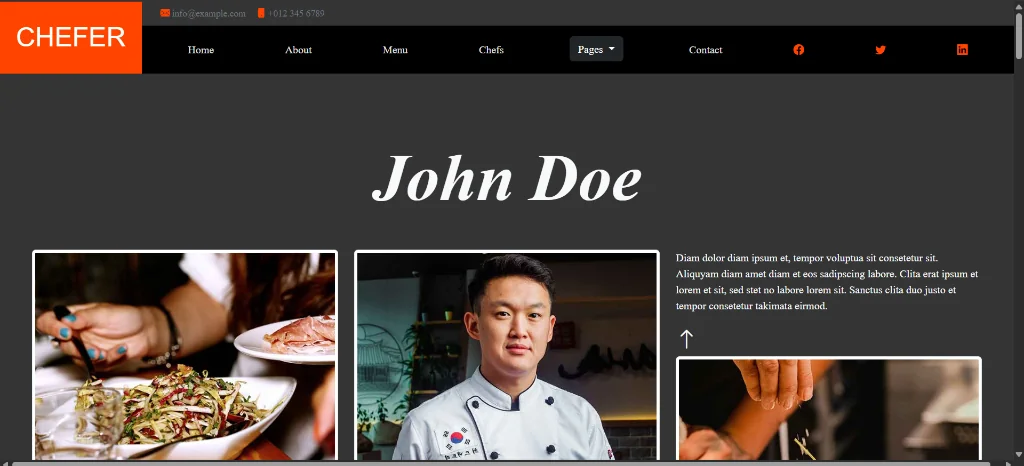 Chefer restaurant website